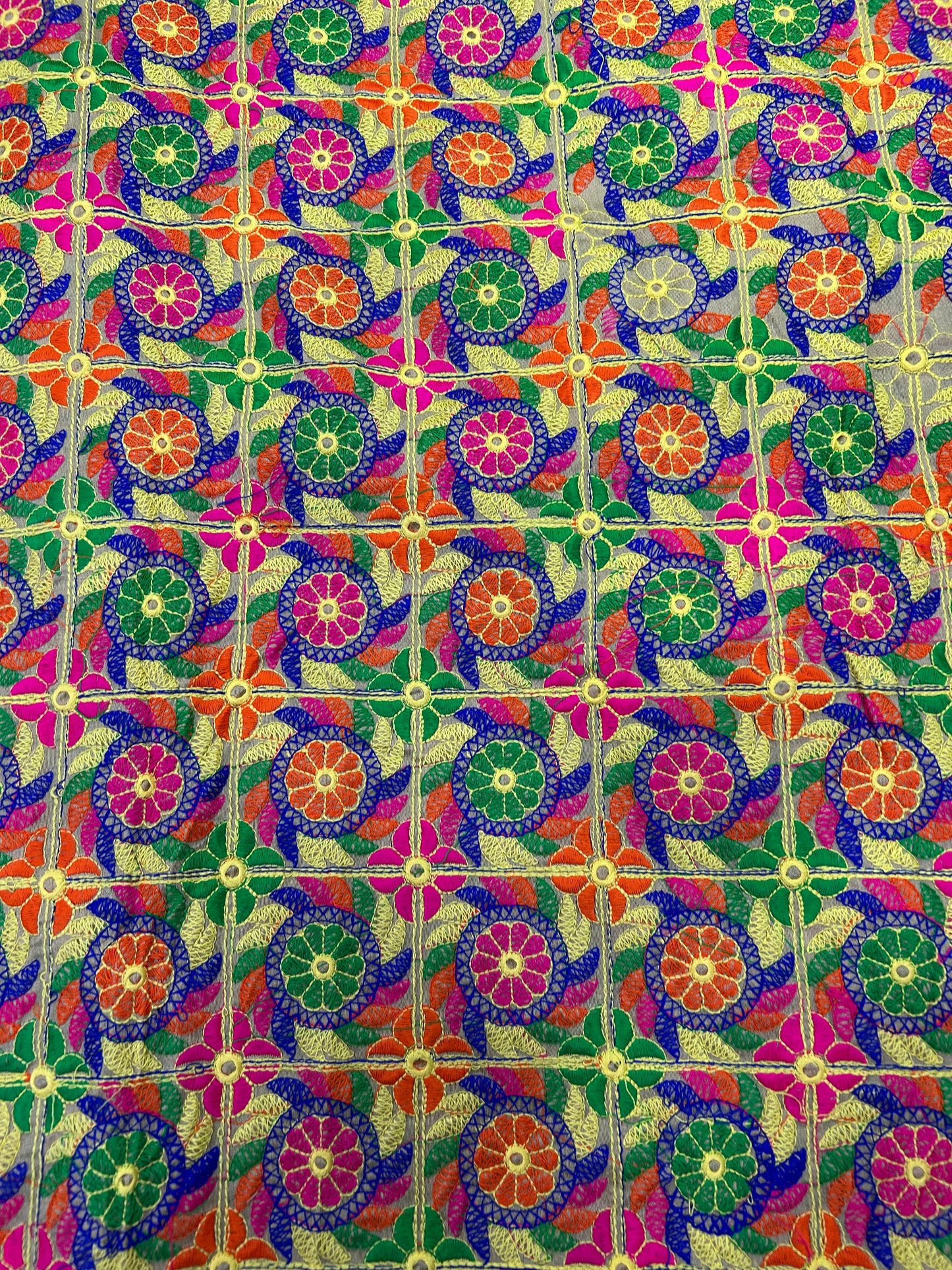 Silk Fabric with Brocade Embroidery Work | 42" Width | 36" Work