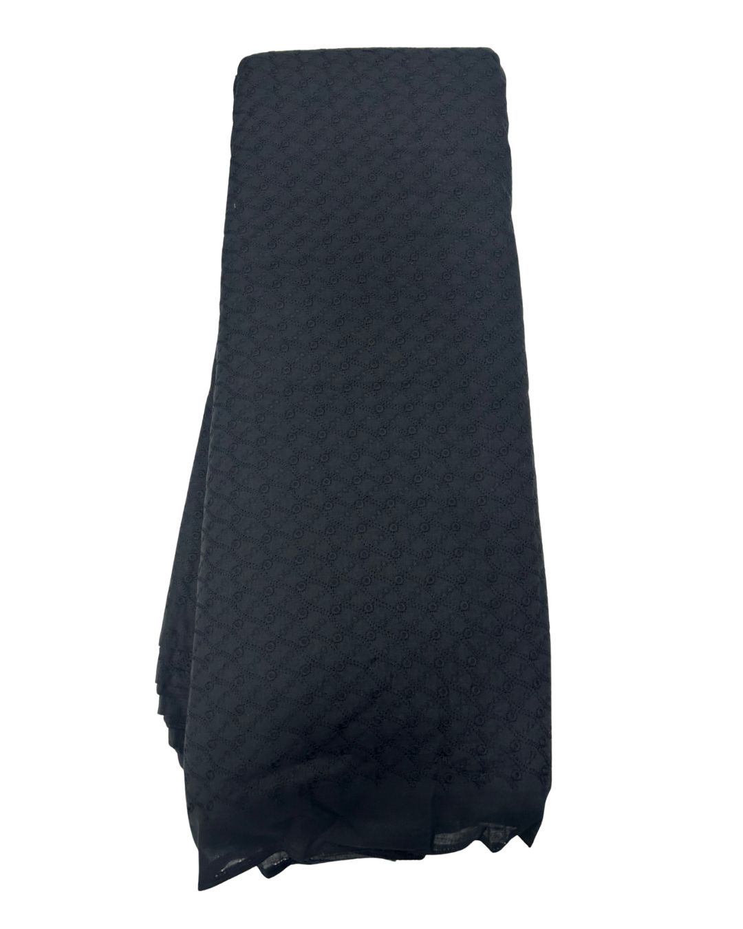Cotton Men’s Kurta Fabric – Pagdi Design Embroidery (58” Width, Pastel Black)