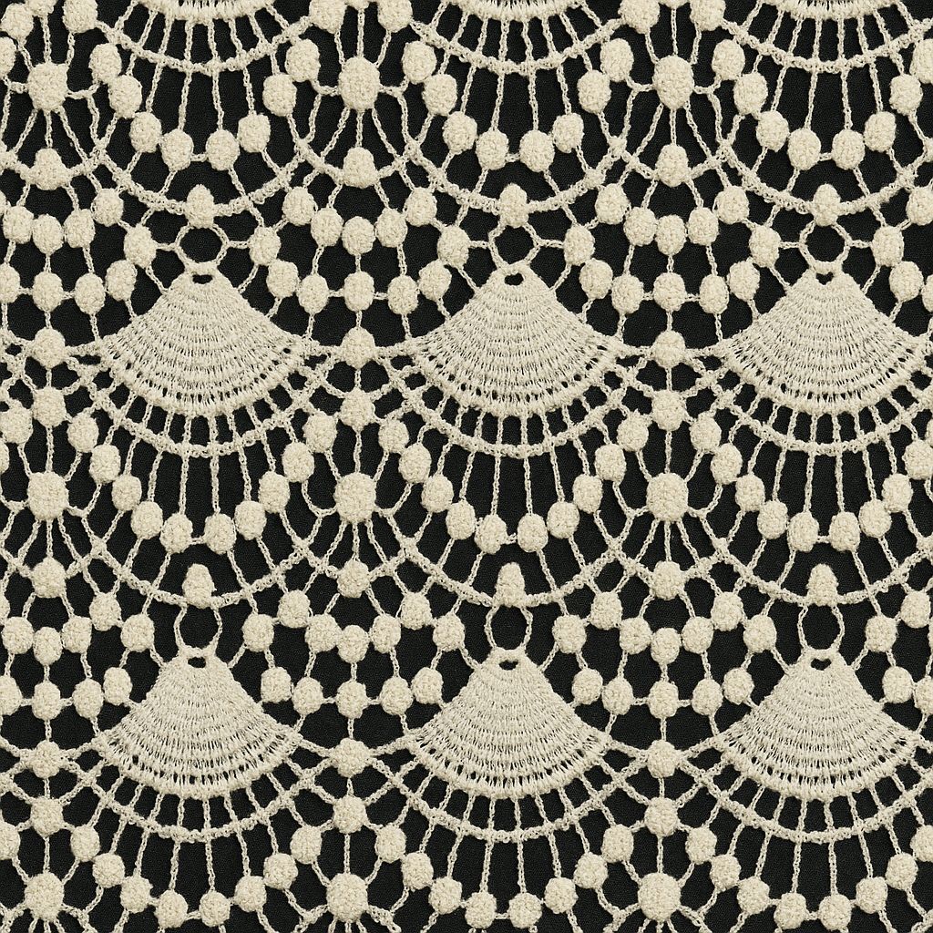 Wave” – 44” GPO Cotton Lace Fabric – Dyeable. Design