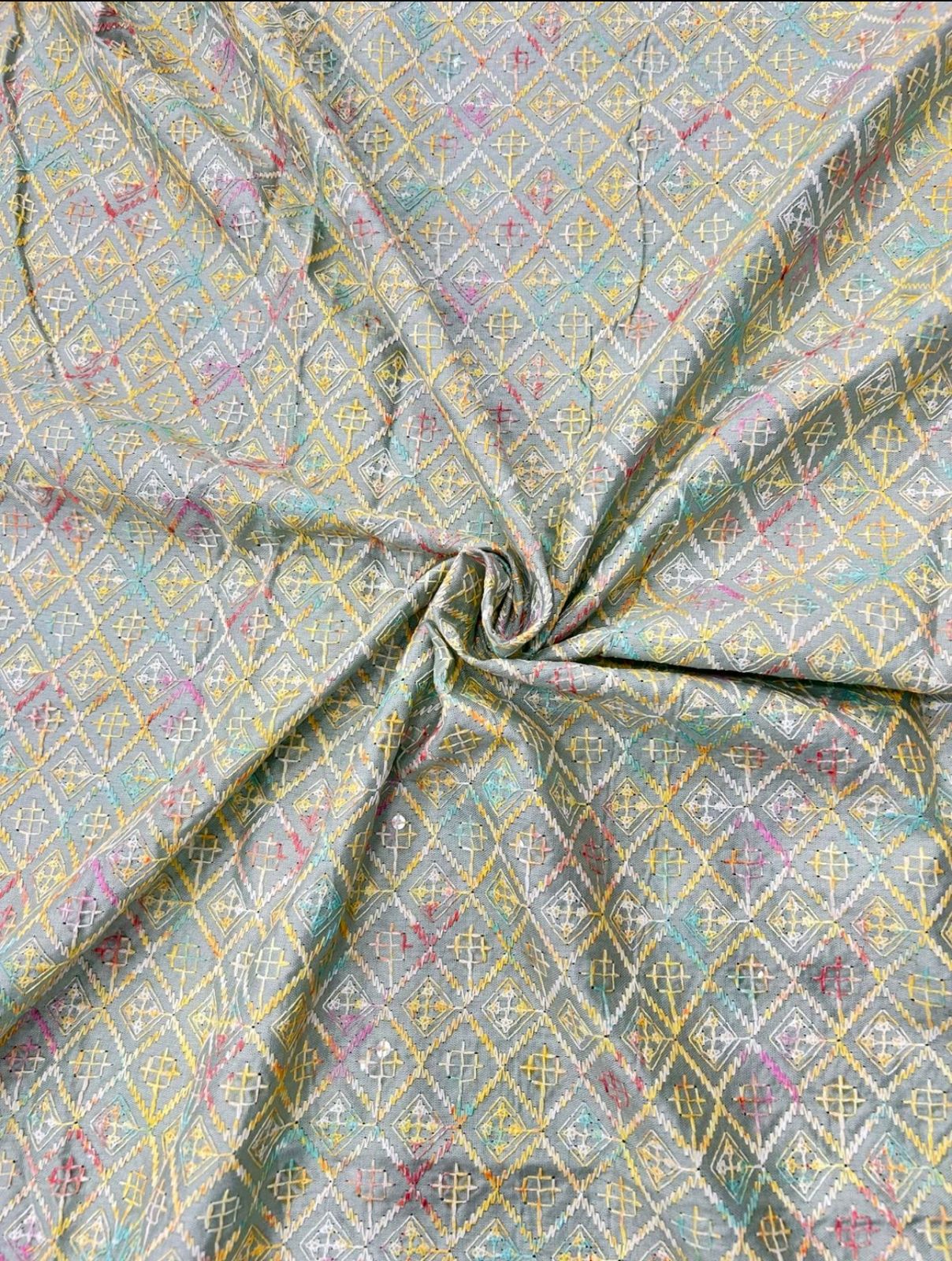 Premium multicolour ethnic fabric shown alongside boys kurta, perfect for wedding collections, festive season outfits, and kids traditional clothing shopping.