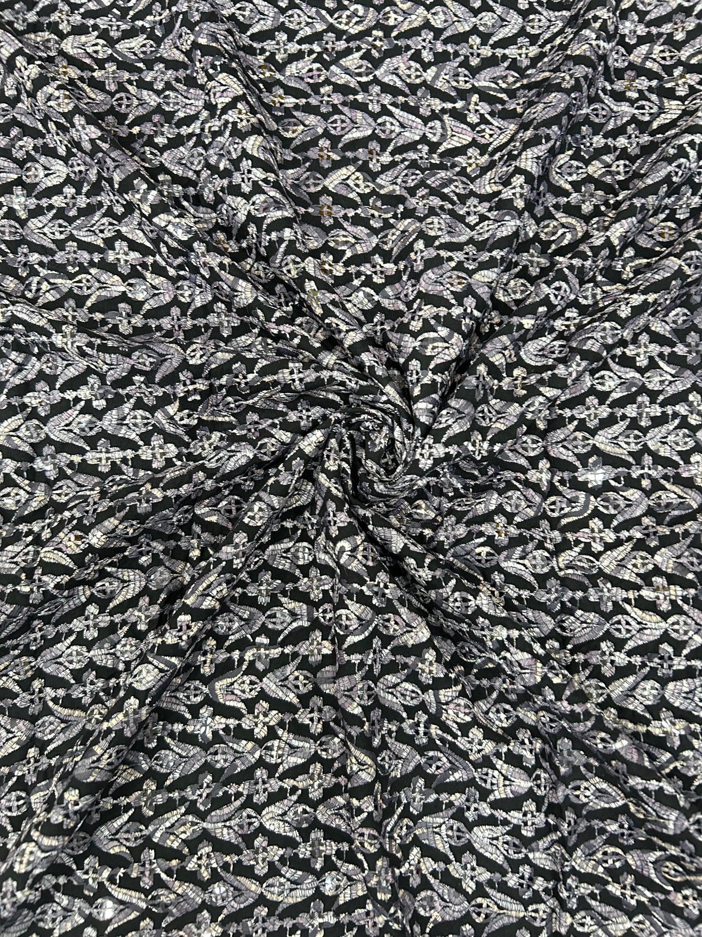Men’s Kurta fabric sequins work with Digital print