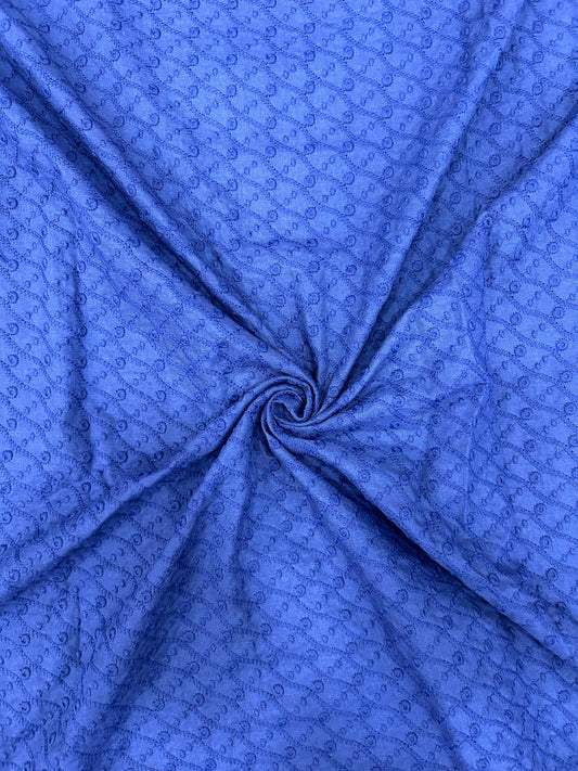 Cotton Men’s Kurta Fabric – Pagdi Design Embroidery (58” Width, Pastel   Blue )