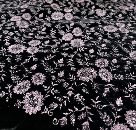 Wedding, Festive & Winter Special Wine Velvet Embroidery Fabric | Ideal for Sherwani, Indo-Western, Coats, Blazers, Lehengas & Gowns