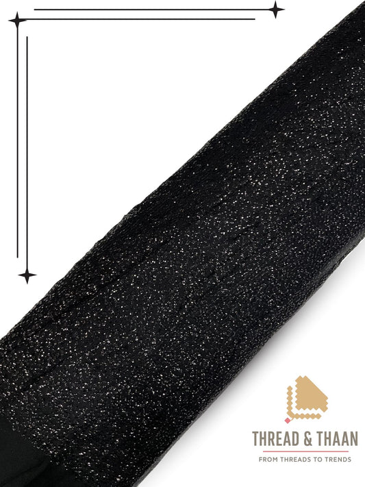Black glitter georgette fabric for ethnic and western fashion clothing