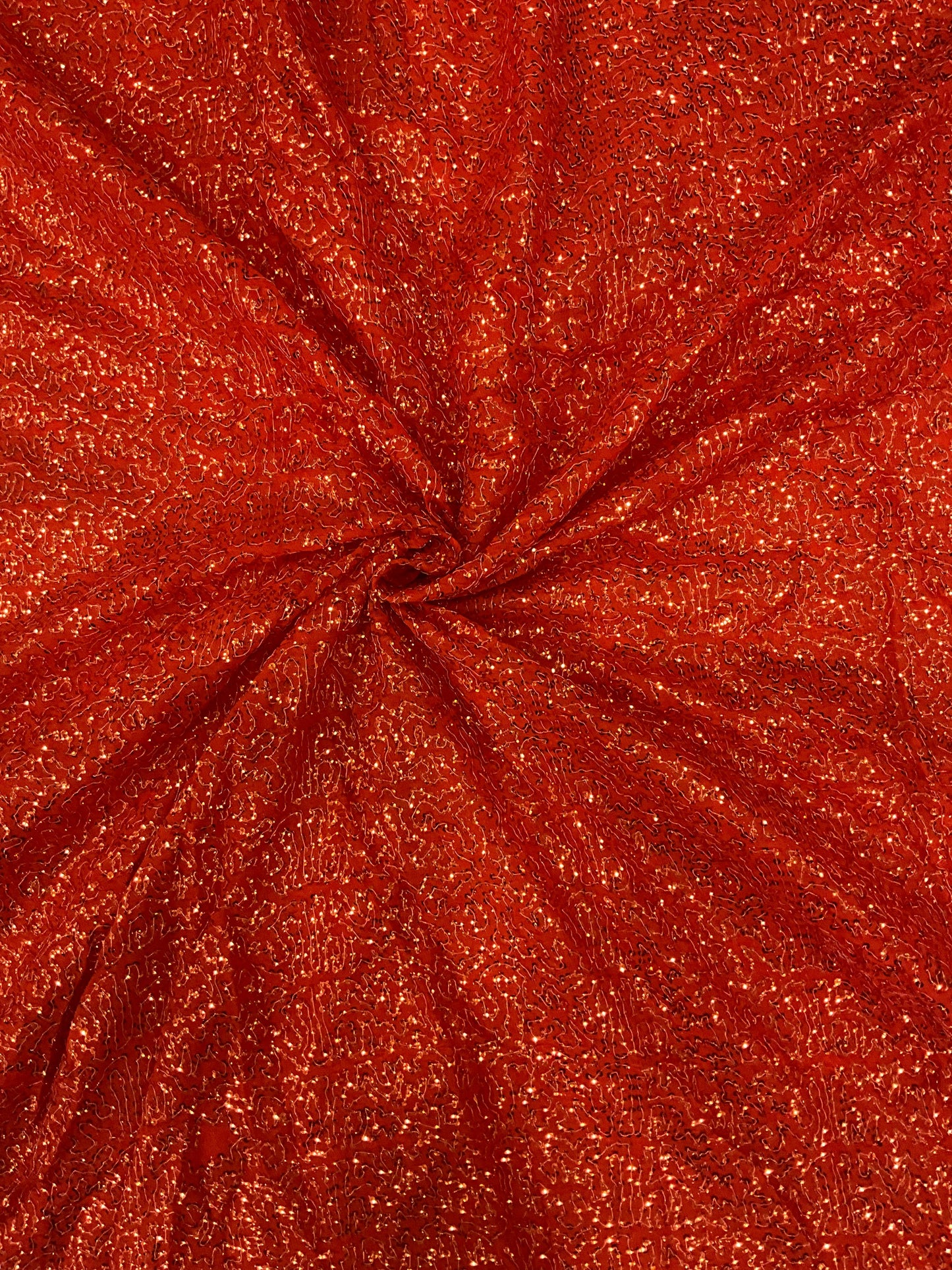 Kichdi Georgette Fabric – Premium Shimmer Finish light Dark red