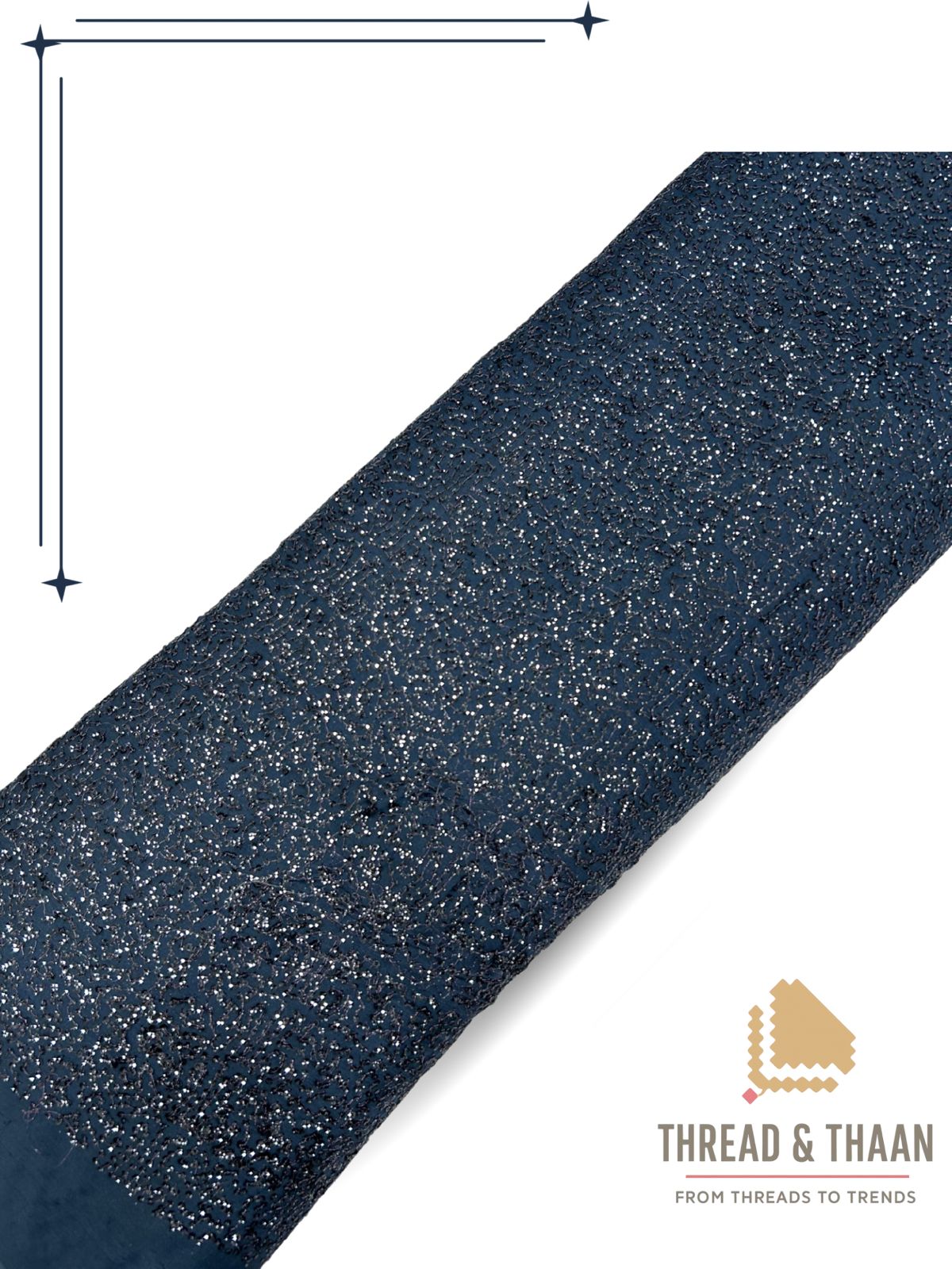 Kichdi Georgette Fabric – Premium Shimmer Finish light Navy Blue