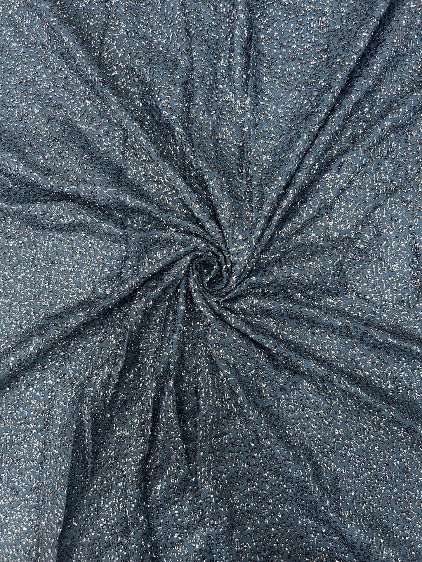 Kichdi Georgette Fabric – Premium Shimmer Finish light Navy Blue