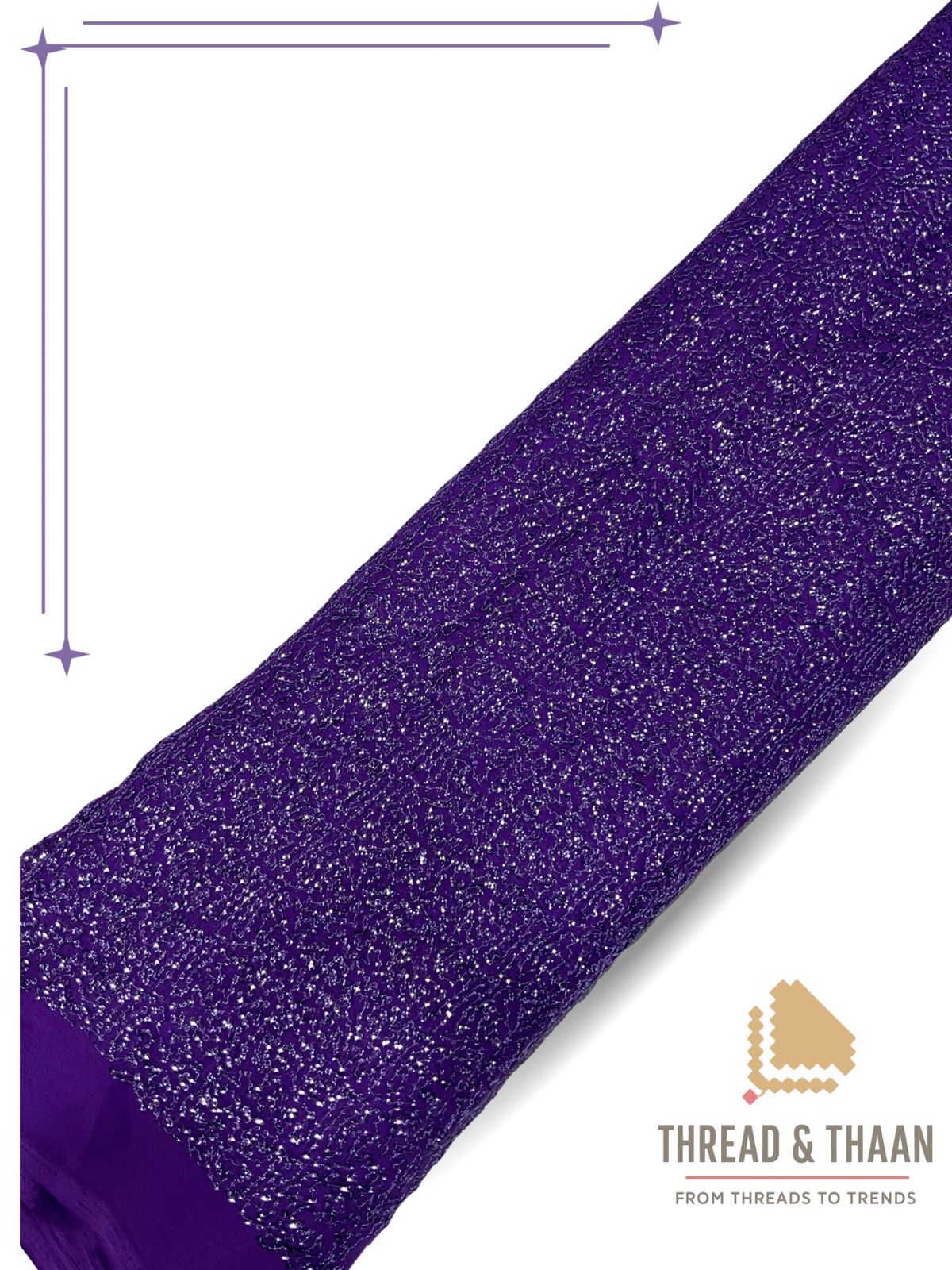 Kichdi Georgette Fabric – Premium Shimmer Finish Purple