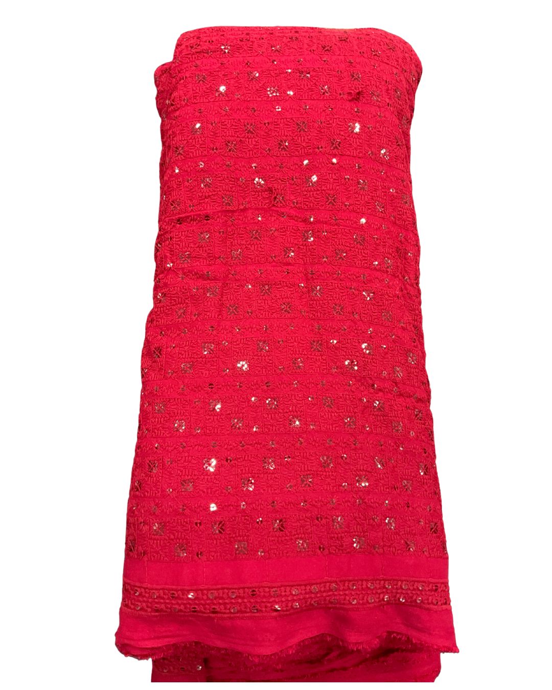 KURTA FABRIC – Chess Heavy Embroidery with Sequence Work MEHROON