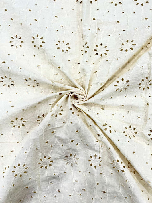 Starry Petals – 44” Dyeable Schiffli Hakoba Cotton Lace