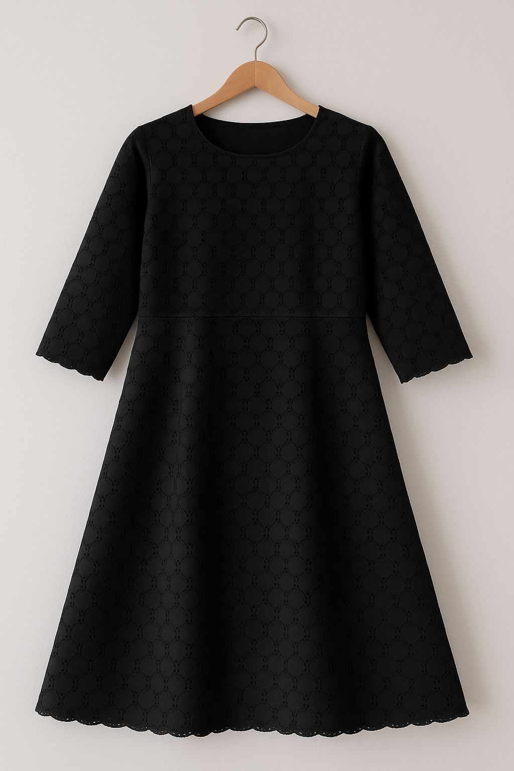 Black Hakuba Cotton Embroidered Fabric