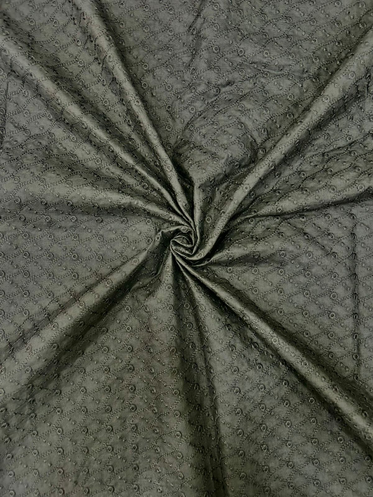Cotton Men’s Kurta Fabric – Pagdi Design Embroidery (58” Width, Pastel Black)