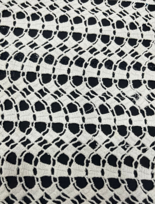 Wave Grid – Premium 44” Pure Cotton GPO Lace Fabric