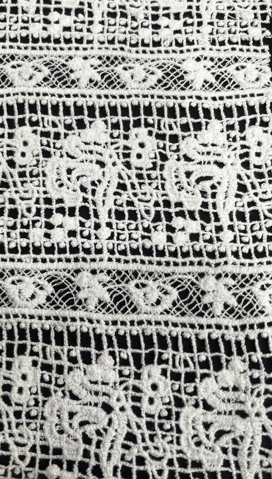 Regal Flora Grid – Premium 44” Pure Cotton GPO Lace Fabric