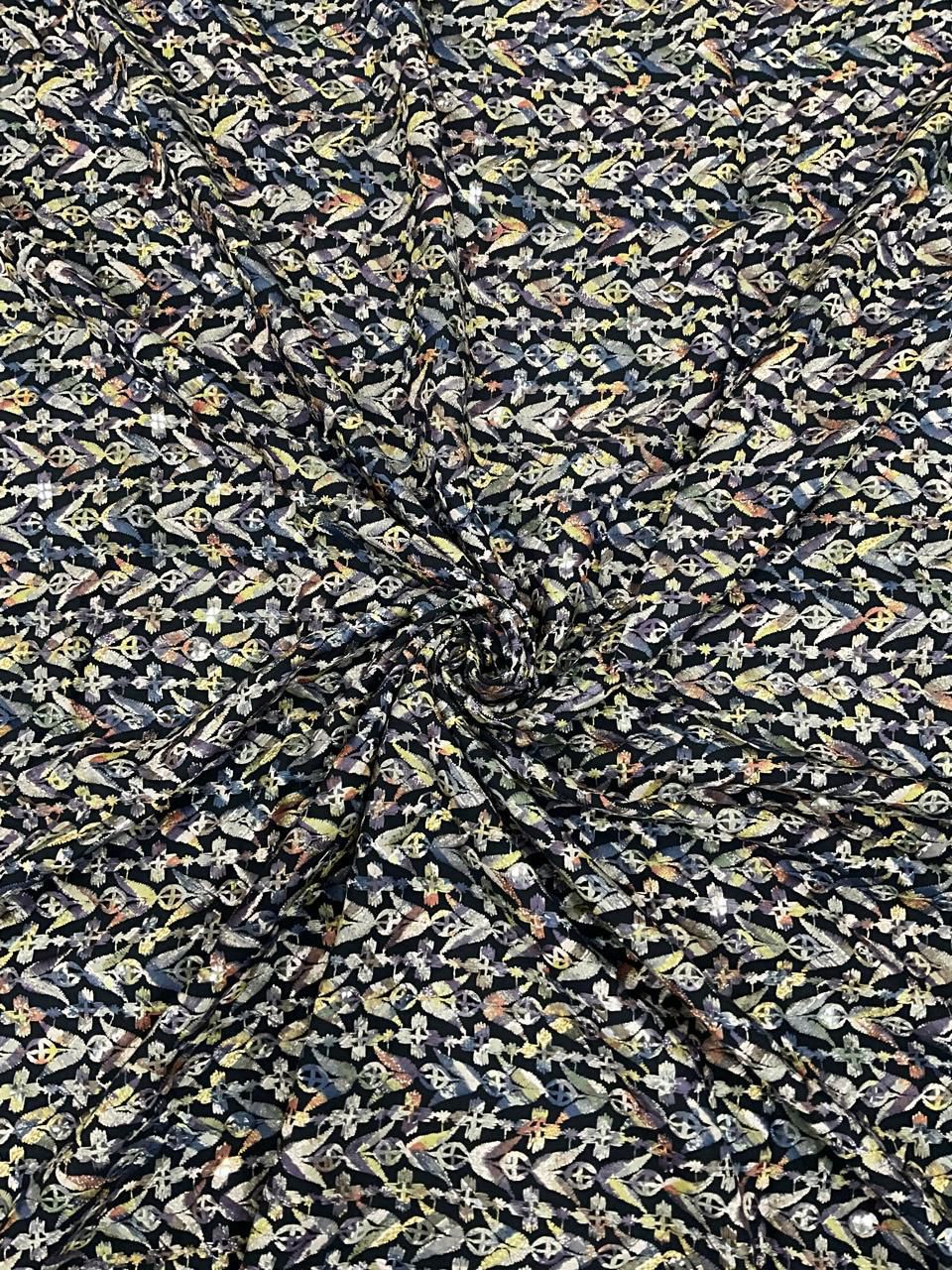 Men’s Kurta fabric sequins work with Digital print