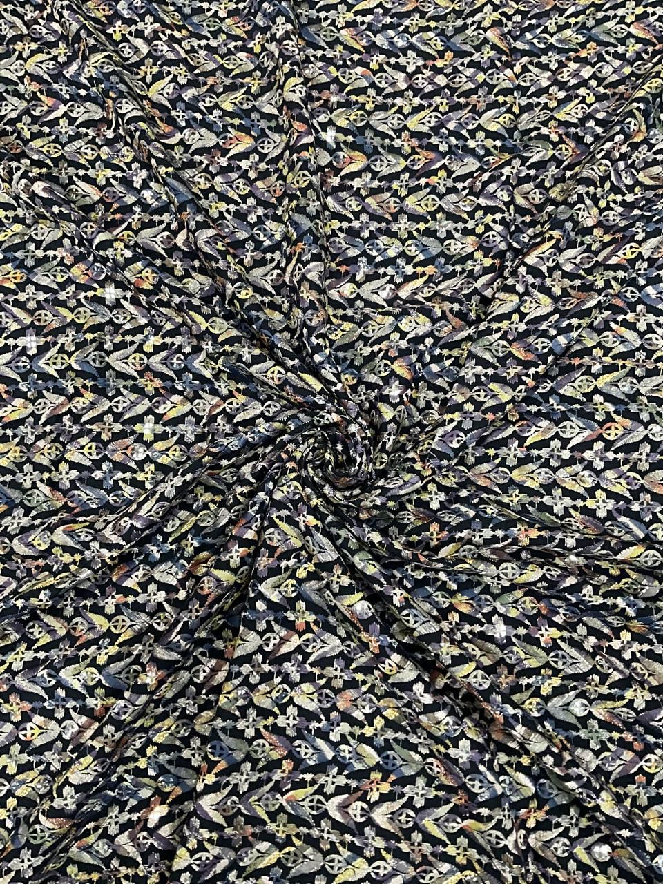 Men’s Kurta fabric sequins work with Digital print