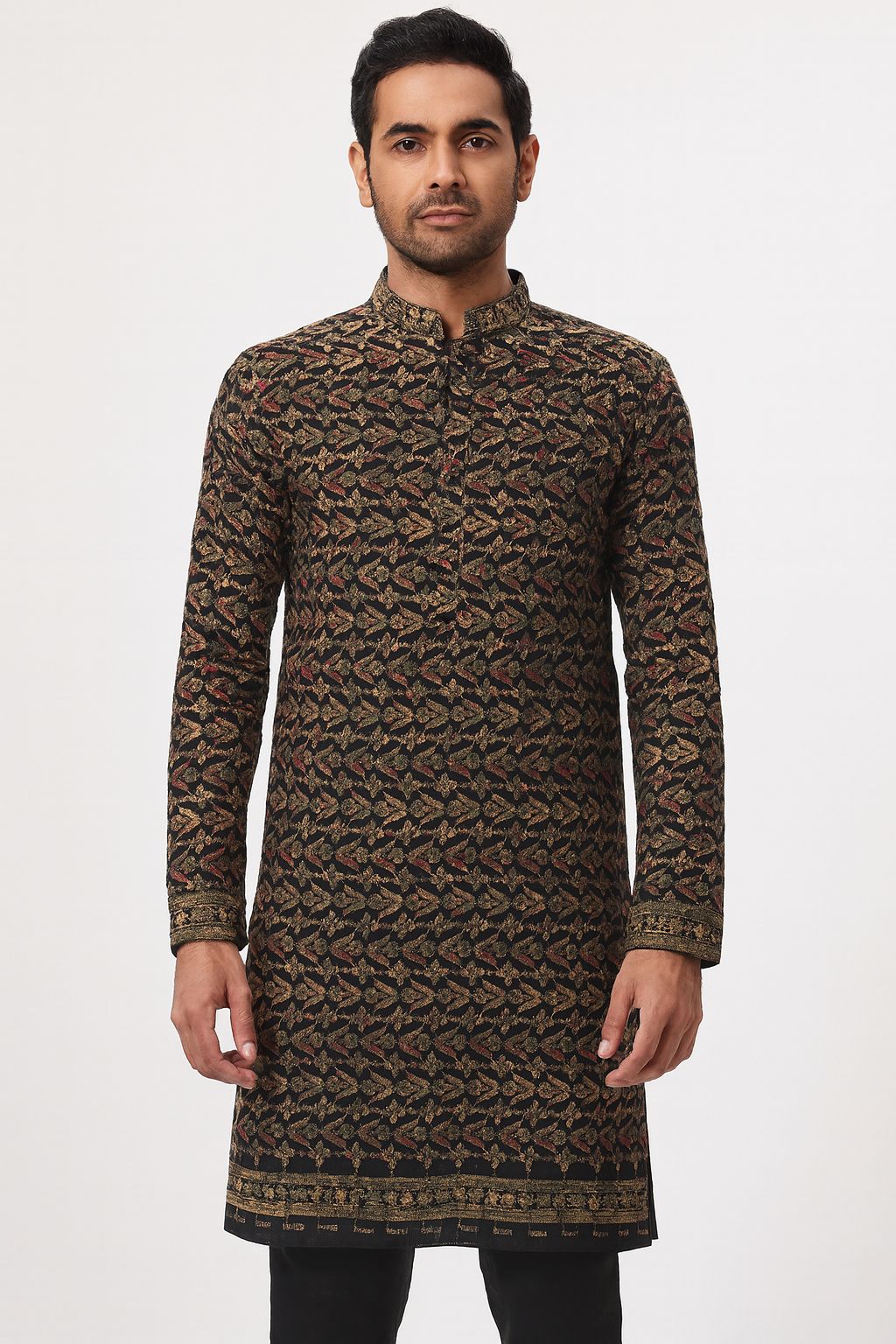 Men’s Kurta fabric sequins work with Digital print