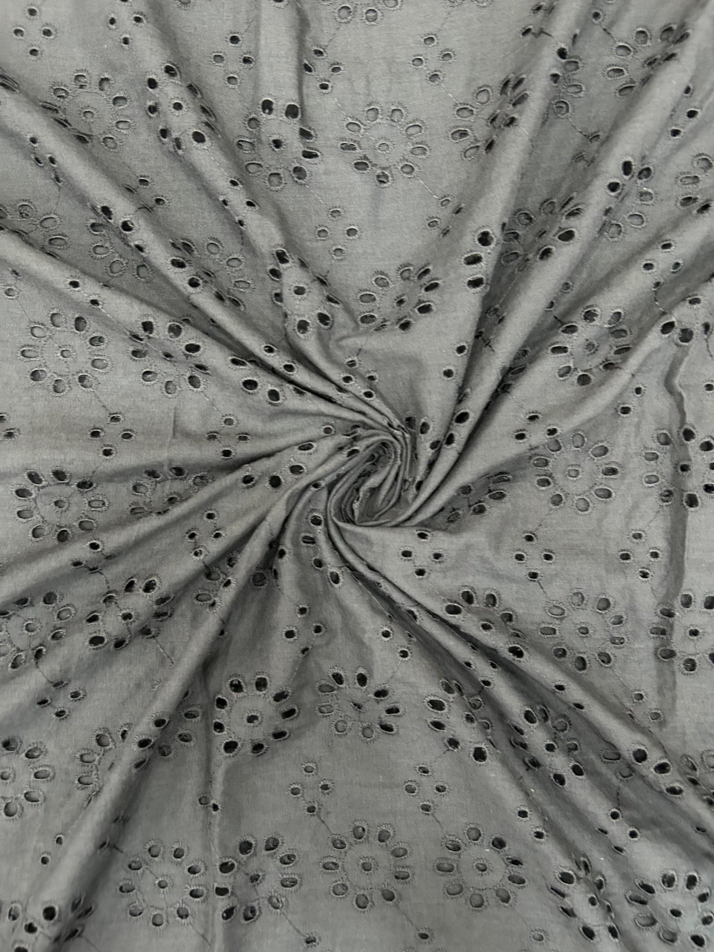 Black Hakuba Cotton Embroidered Fabric