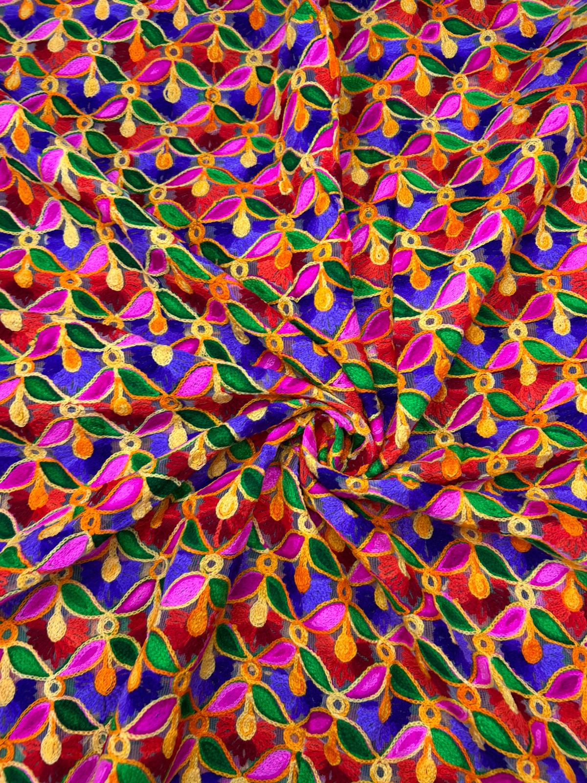 Silk Fabric with Brocade Embroidery Work | 42" Width | 36" Work