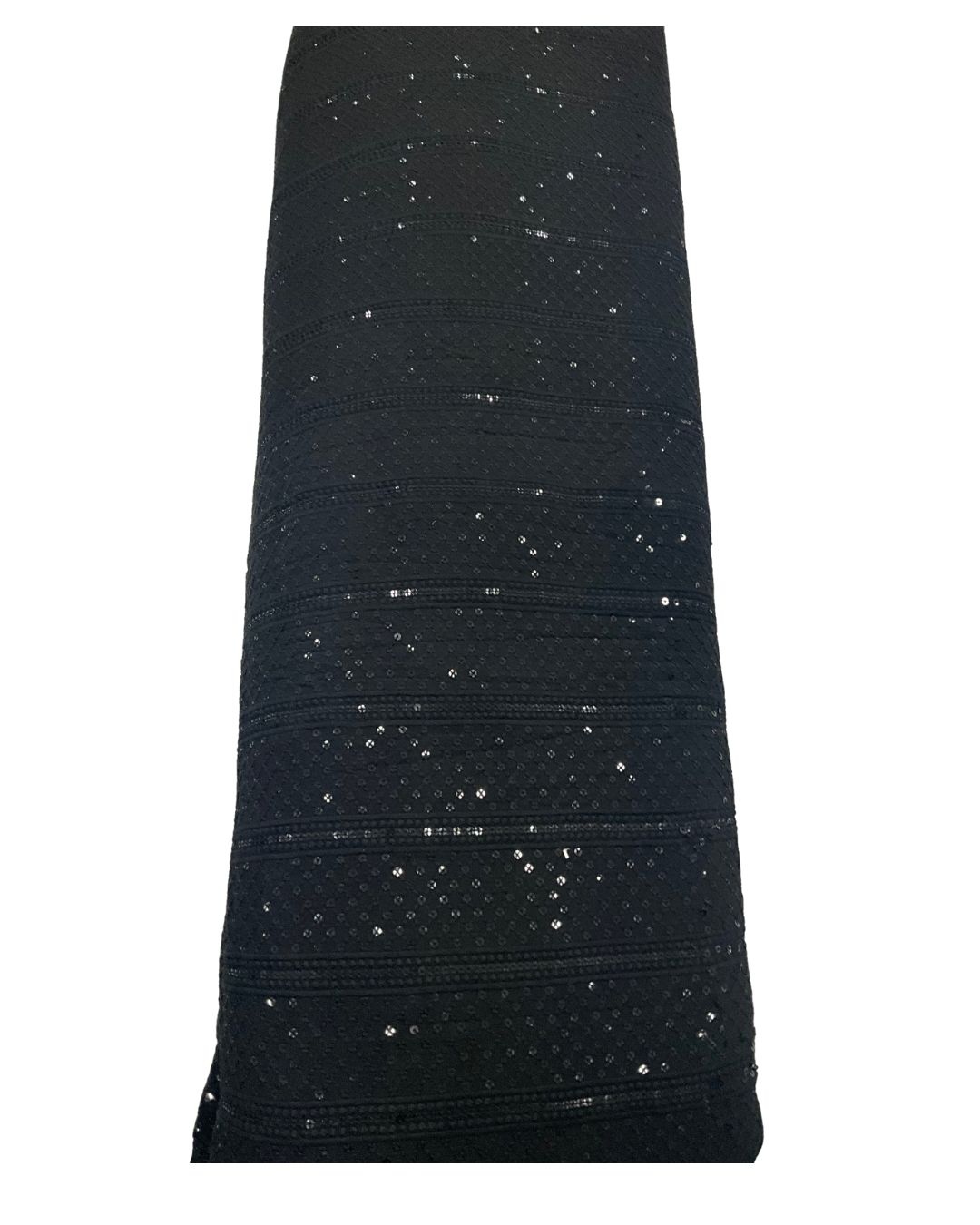 Men’s Kurta Fabric – Embroidery & Sequence Work  Black