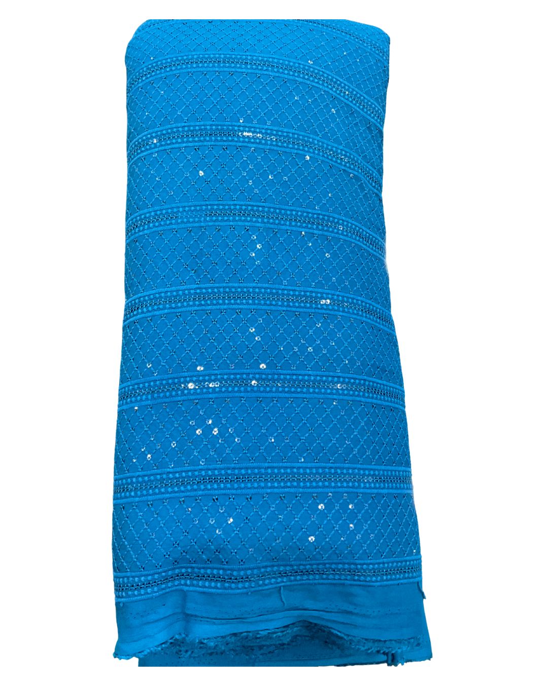 Men’s Kurta Fabric – Embroidery & Sequence Work  Blue