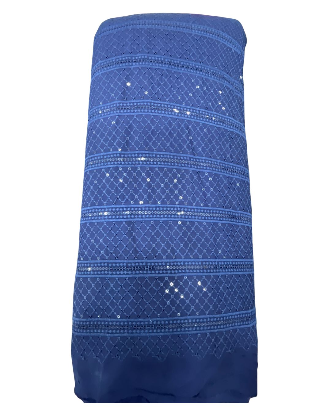 Men’s Kurta Fabric – Embroidery & Sequence Work Navy blue