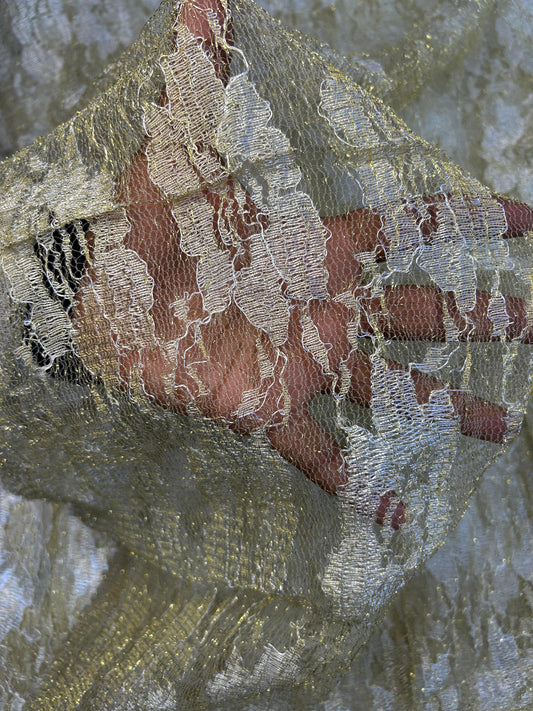 Premium Golden Net Decoration Fabric