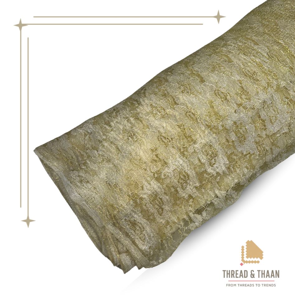 Premium Golden Net Decoration Fabric