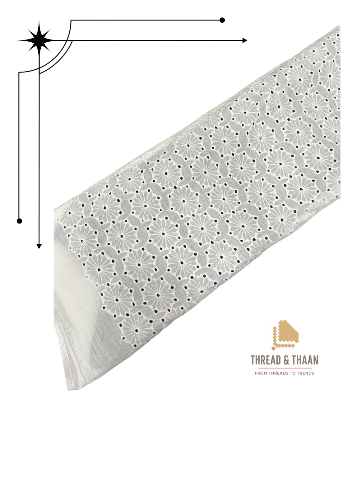 White Hakoba Schiffli Cotton Fabric (Copy)
