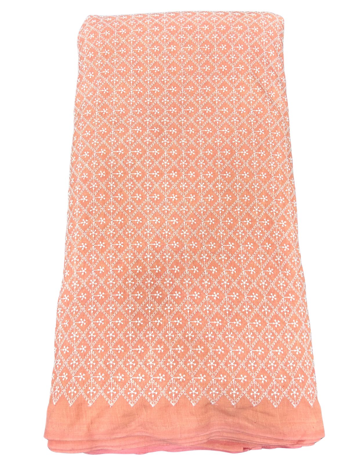 Lakhnavi All Over Cotton Embroidery Fabric – Pastel Pink