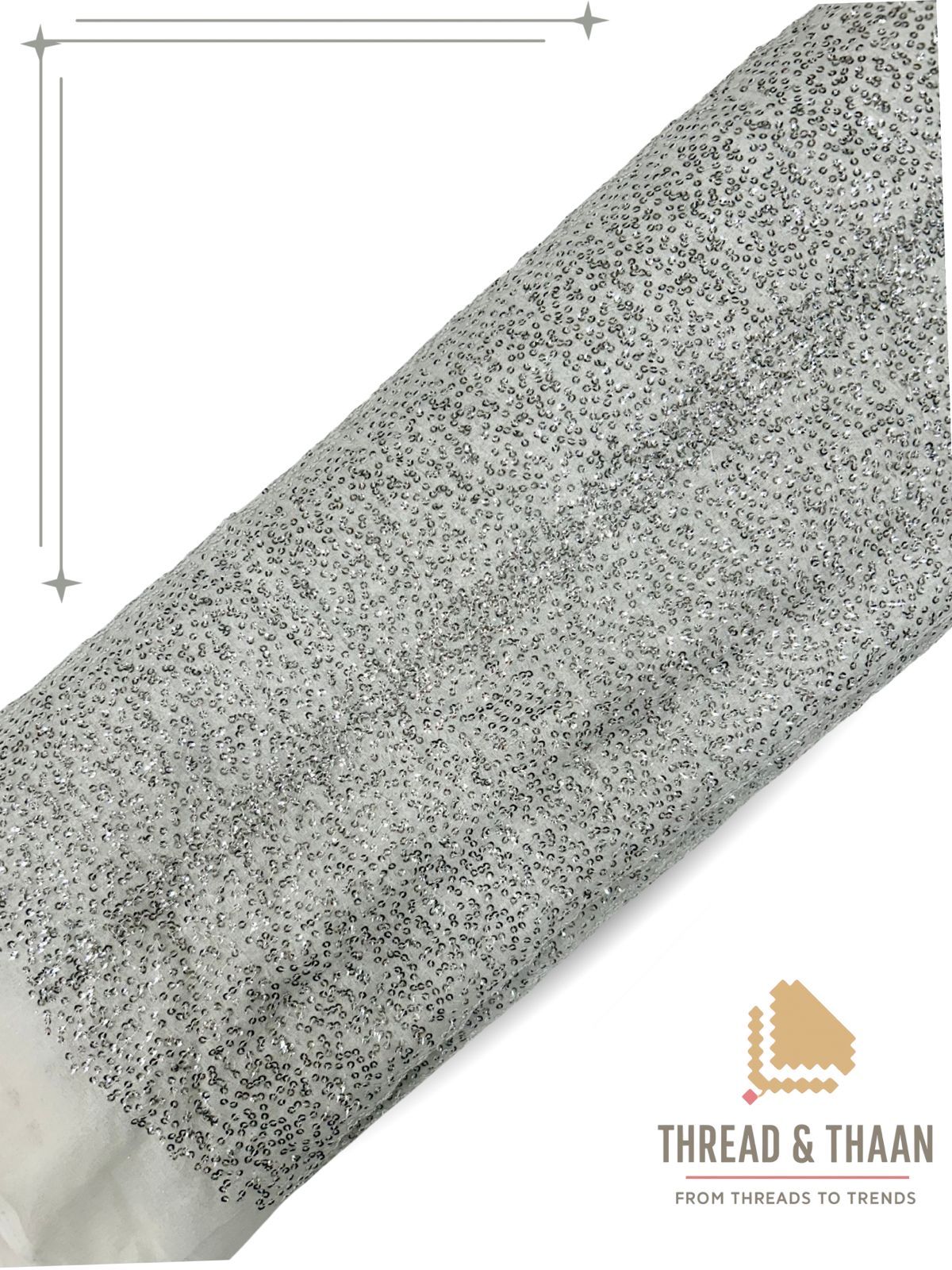 Kichdi Georgette Fabric – Premium Shimmer Finish light Silver Grey