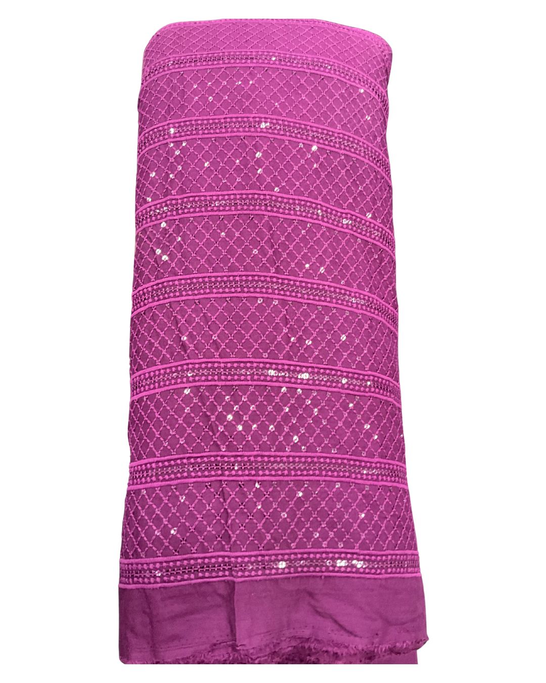 Men’s Kurta Fabric – Embroidery & Sequence Work  Wine